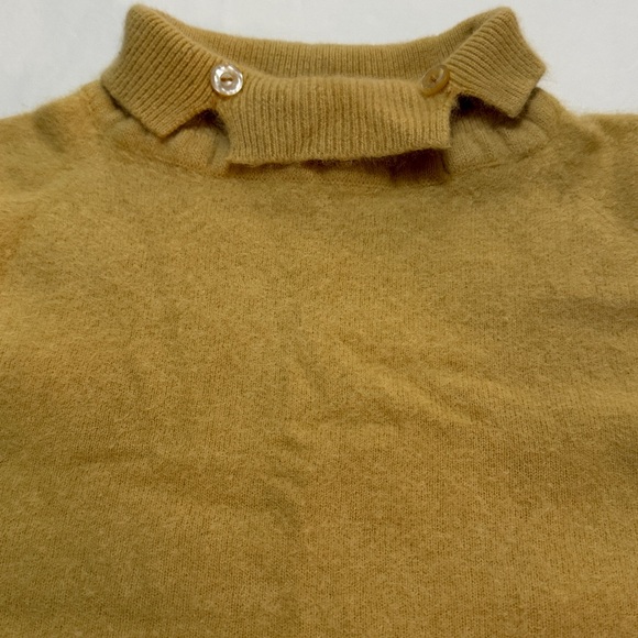 Bennette Mustard Yellow Turtleneck 3/4 Sleeves Sweater Cashmere XS - Picture 6 of 7